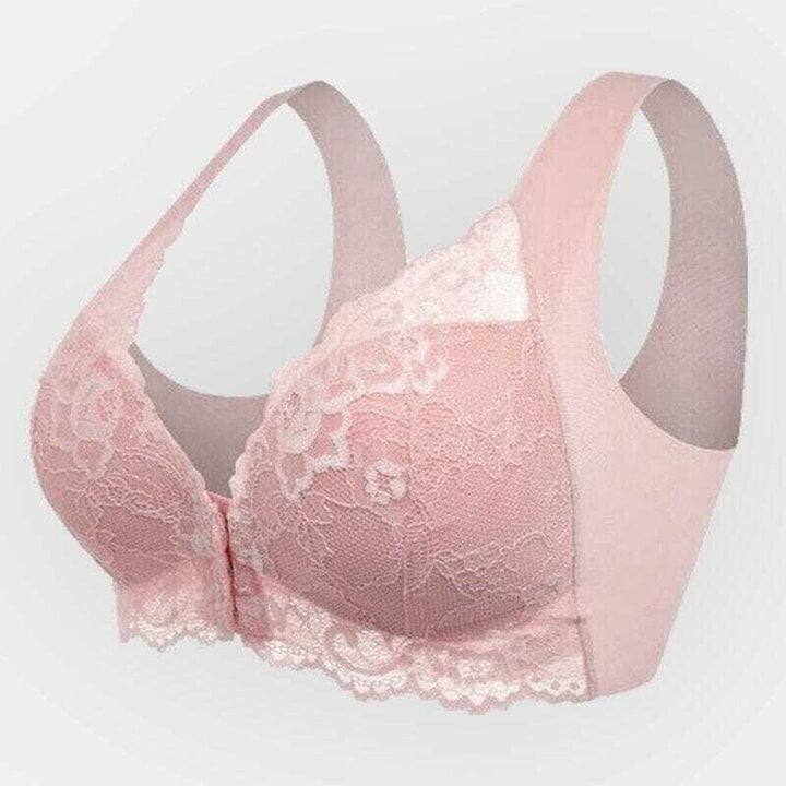 Seamless lace sports bra with front closure - Mireya