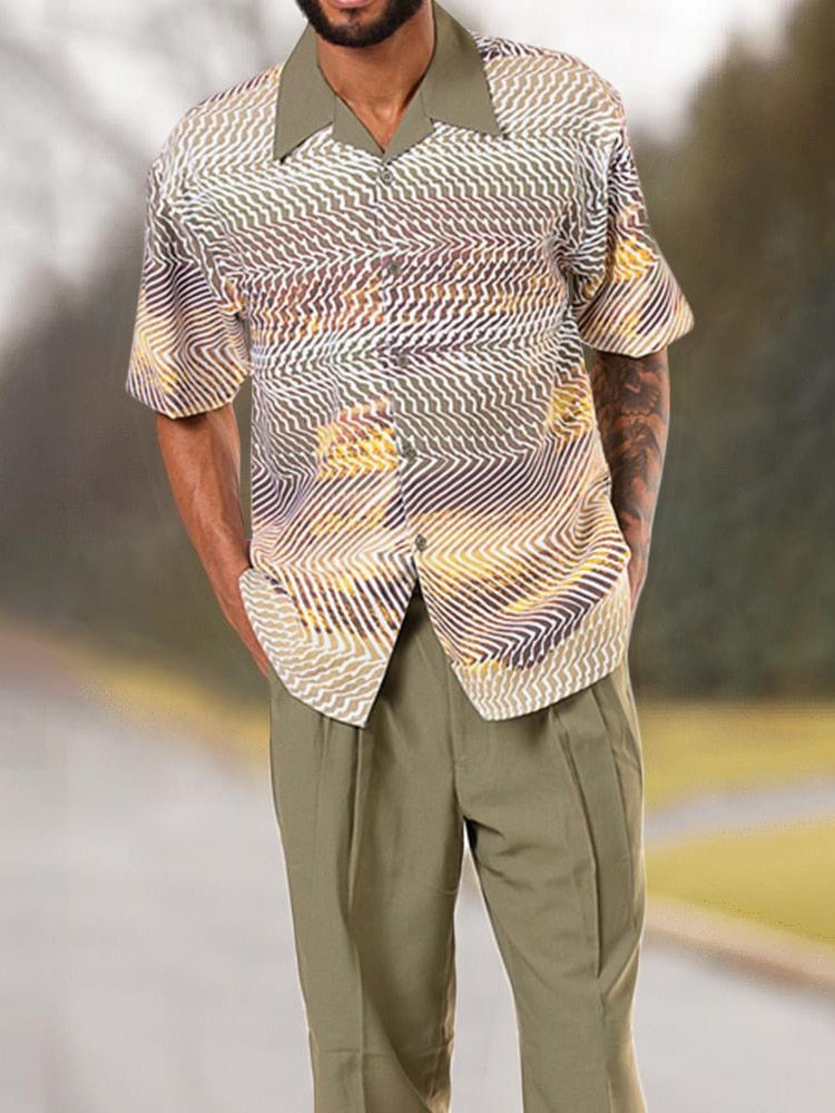 Stylish men's two-piece set for warm days - summer classic