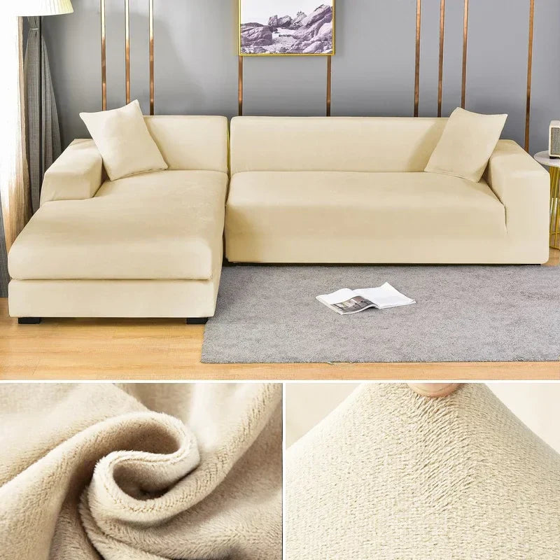 Stretch Velvet Sofa Cover with Luxury Finish - Sofina