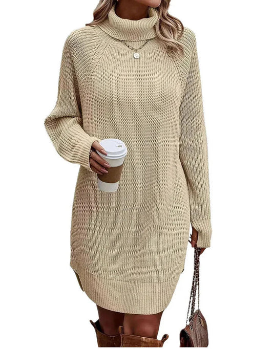 Autumnal knitted dress with a roll neck – Maris