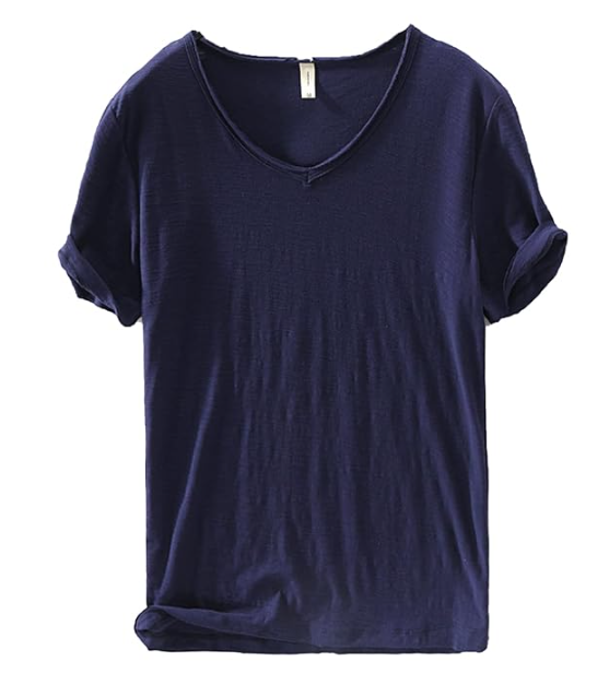 Men's V-Neck Linen Shirt – Luca