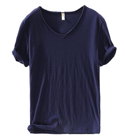 Men's V-Neck Linen Shirt – Luca