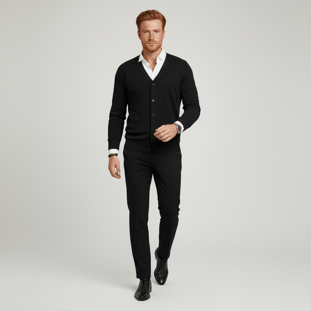 Schmal Geschnittene Strickjacke Mit Langen Ärmeln - Devin