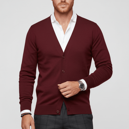 Schmal Geschnittene Strickjacke Mit Langen Ärmeln - Devin