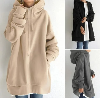 Oversized women's hoodie with zipper and hood – Autumn Magic Meliora