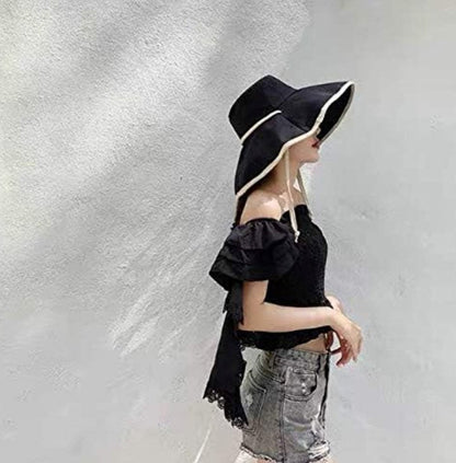 Large women's sun hat with wide brim - Livia