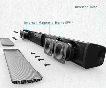 Wireless Bluetooth Soundbar Stereo Speaker System with FM & USB – CineWave