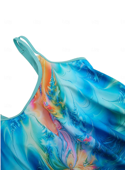 Two-piece tankini swimsuit with classic print – Camille