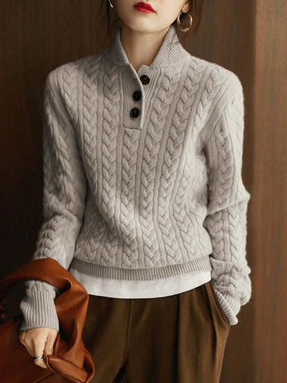 Arden Button-Up Cashmere Sweater 14