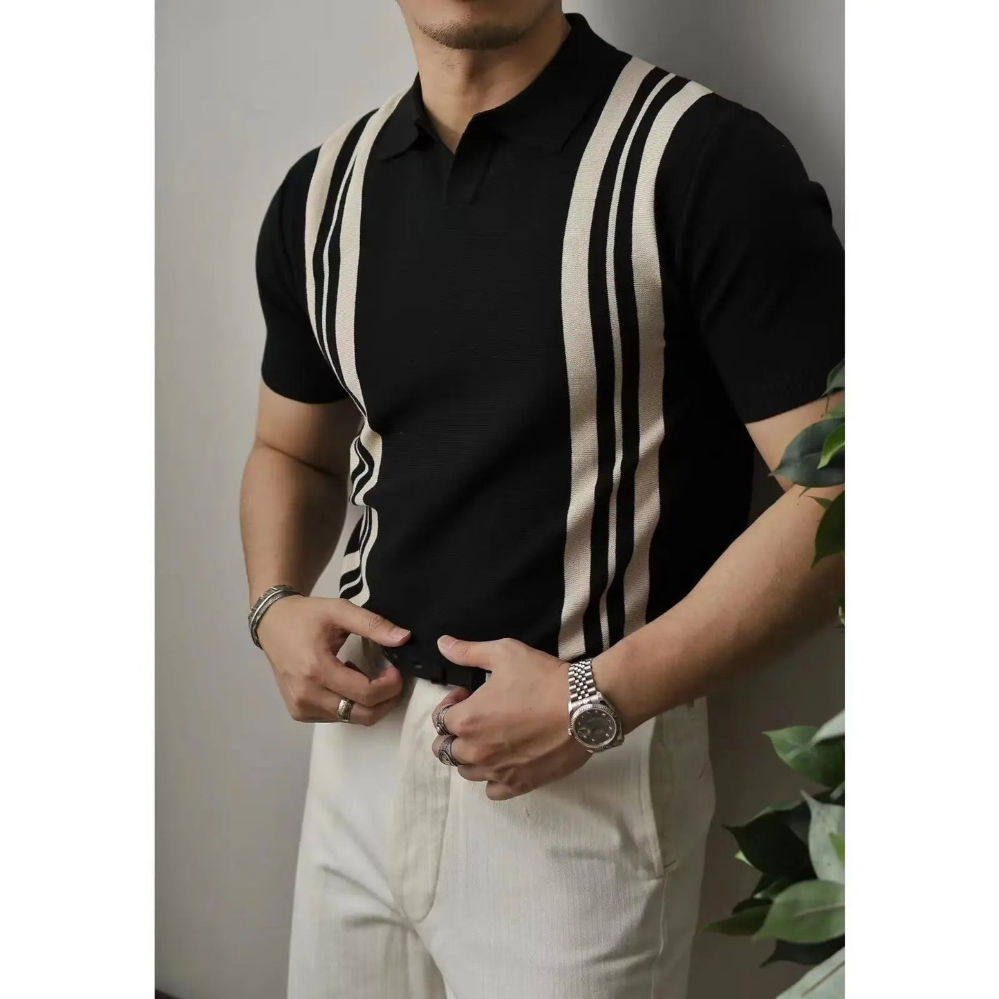 Slim Fit Men's Polo Shirt with Zip – Fabrizio