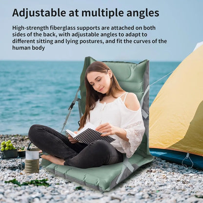 Foldable Inflatable Seat with Backrest for Outdoor Camping – Taron