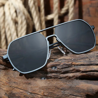 Classic men's sunglasses with metal frame & UV400 protection – Matteo