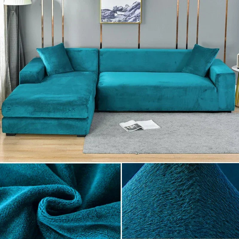 Stretch Velvet Sofa Cover with Luxury Finish - Sofina
