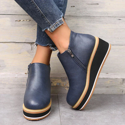 Stylish autumn wedge ankle boots – Mila