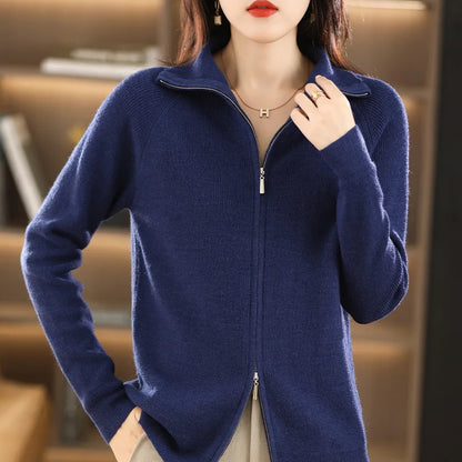 Ladies' Jacket with Double Zip – Celeste