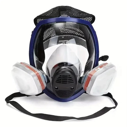 Full Face Respirator Mask with Anti-Fog Lens and Industrial Gas Filters
