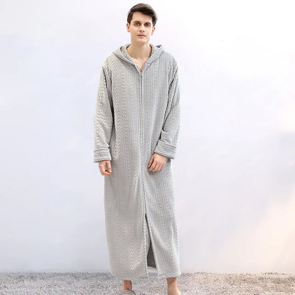 Hooded flannel bathrobe for couples – CozyHug
