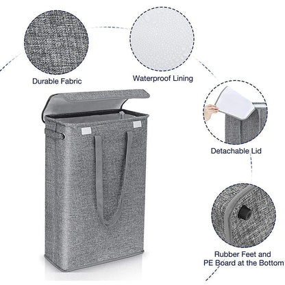 45L Slim Laundry Basket with Lid – Neris