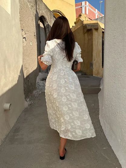 Airy white summer dress – Eleni