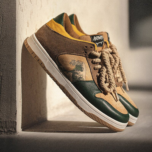 Artistic Unisex Platform Sneakers with Wave Motif – Daiki