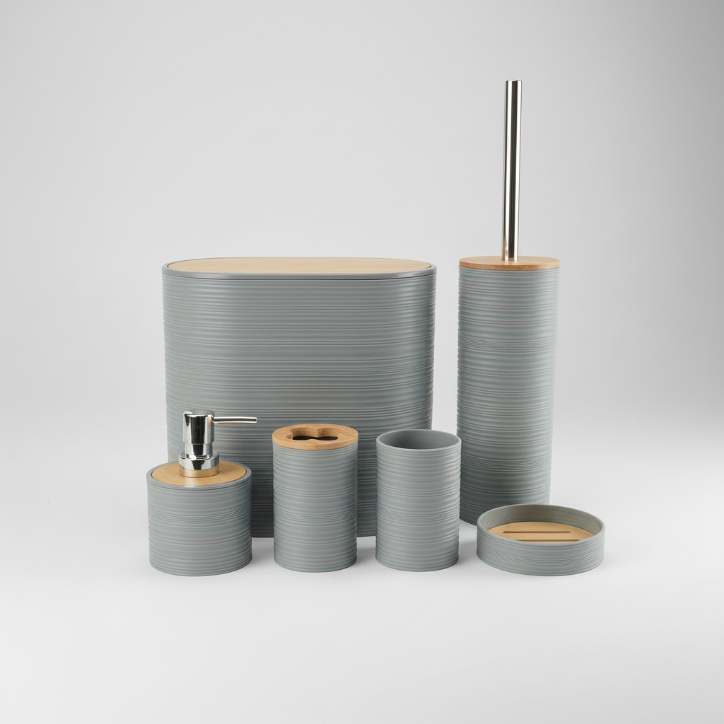 Sechsteiliges Badezimmerzubehör Set - Bamborao