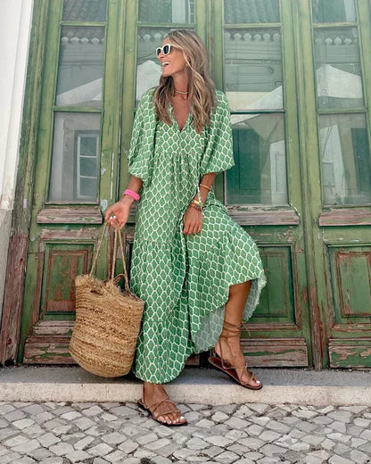 Boho summer dress in Ibiza style with a loose fit – Elira