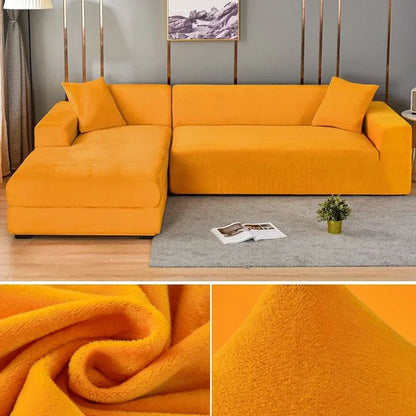 Stretch Velvet Sofa Cover with Luxury Finish - Sofina