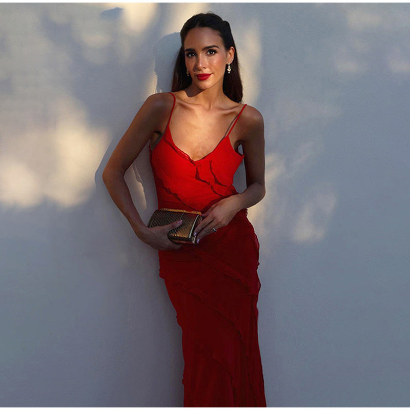 Maxi Dress with Ruffles - GraceFlow