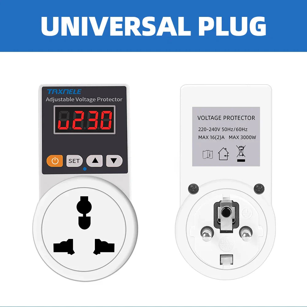 Automatic Voltage Protector Socket with Adjustable Settings – VoltGuard