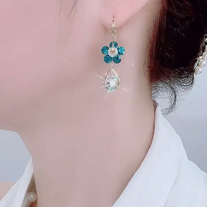 Luxury Hook Earrings with Flower Detail – LunaBloom