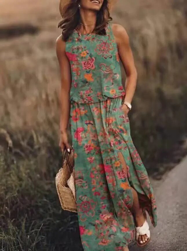 Summery maxi dress with a unique cut – Amara