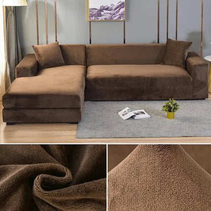 Stretch Velvet Sofa Cover with Luxury Finish - Sofina