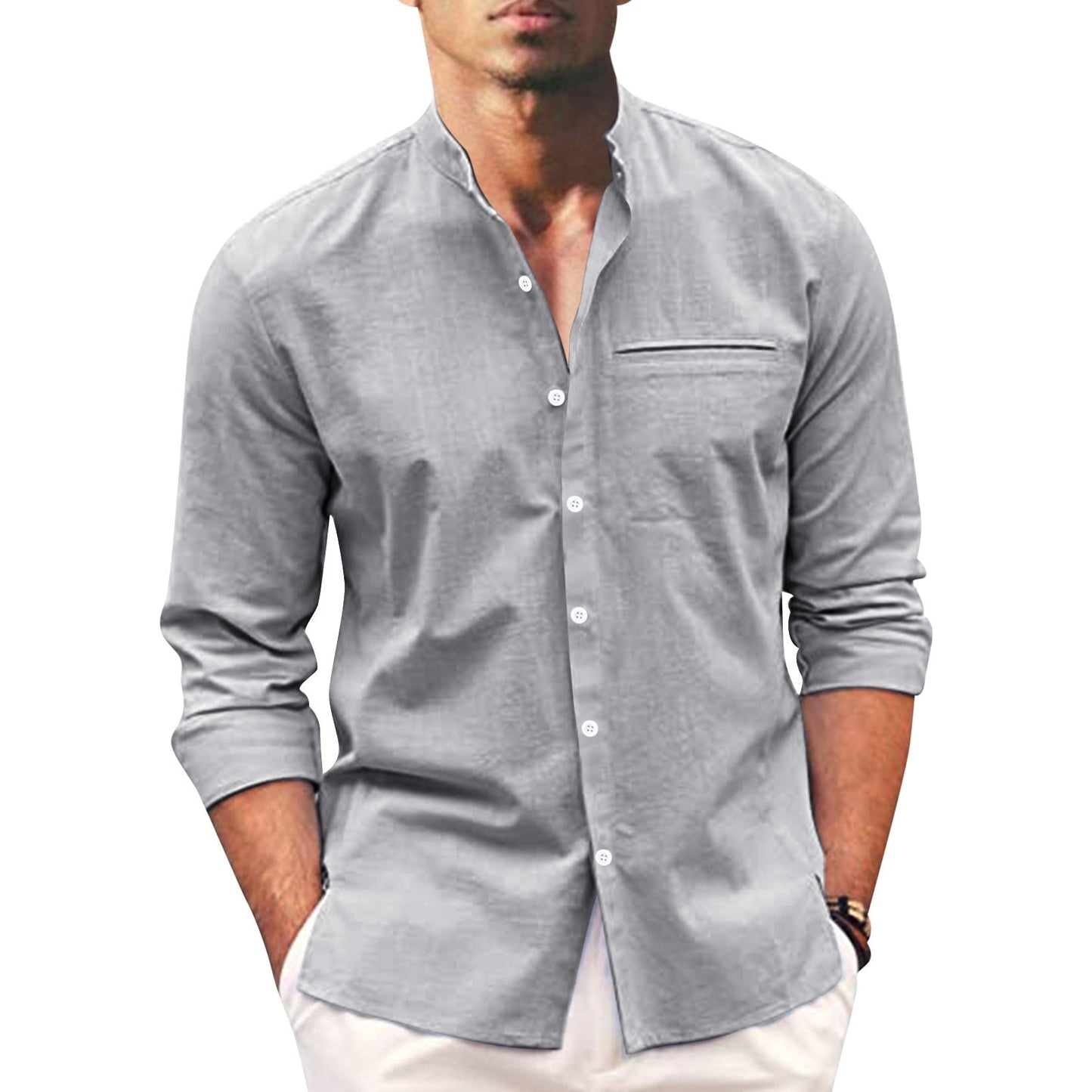 Stylish plus-size autumn shirt for men – Hayes
