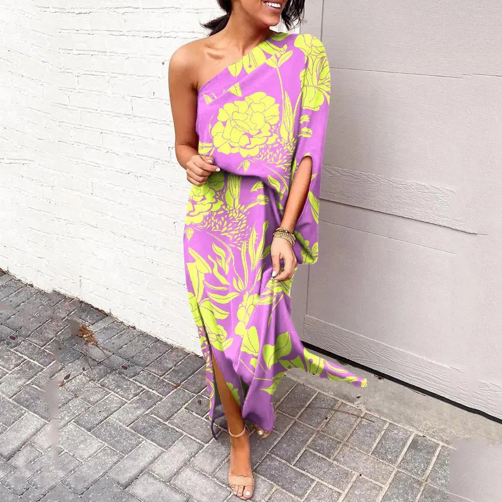Dress with Diagonal Shoulder Line - Mila
