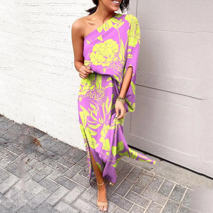 Dress with Diagonal Shoulder Line - Mila