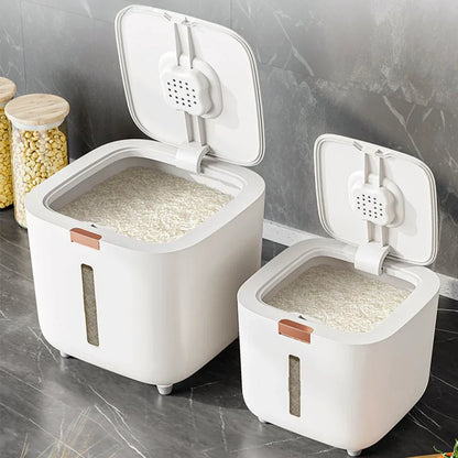 Rice Storage Box 5–10kg Airtight Moisture & Insect Resistant with Measuring Cup – GrainSafe
