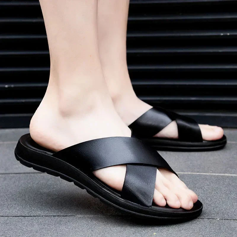 Italian men's leather sandals – Lorenzo