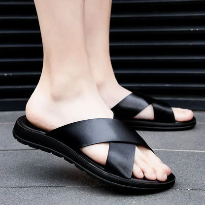 Italian men's leather sandals – Lorenzo