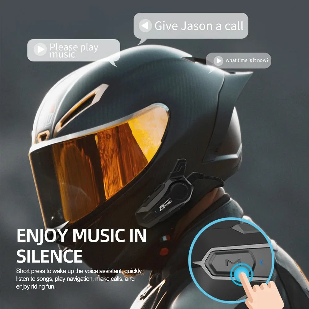 Bluetooth Motorcycle Helmet Intercom Headset with 1000m Range & IPX6 Waterproof – RoadComm
