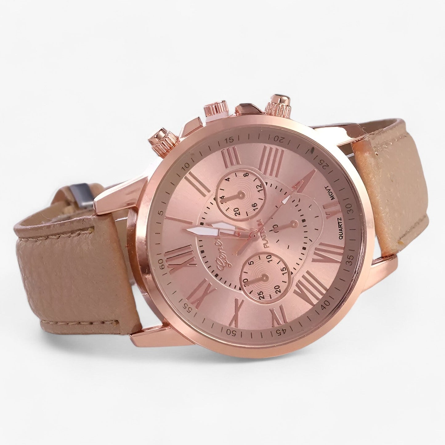 Luxury Waterproof Women's Watch with Leather Strap - Camille