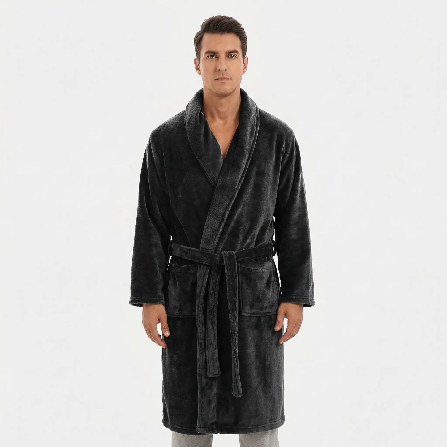 Shawl Collar Full-Length Dressing Gown - Derrick