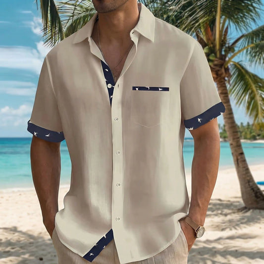 Short-Sleeve Contrast Trim Shirt - Warren
