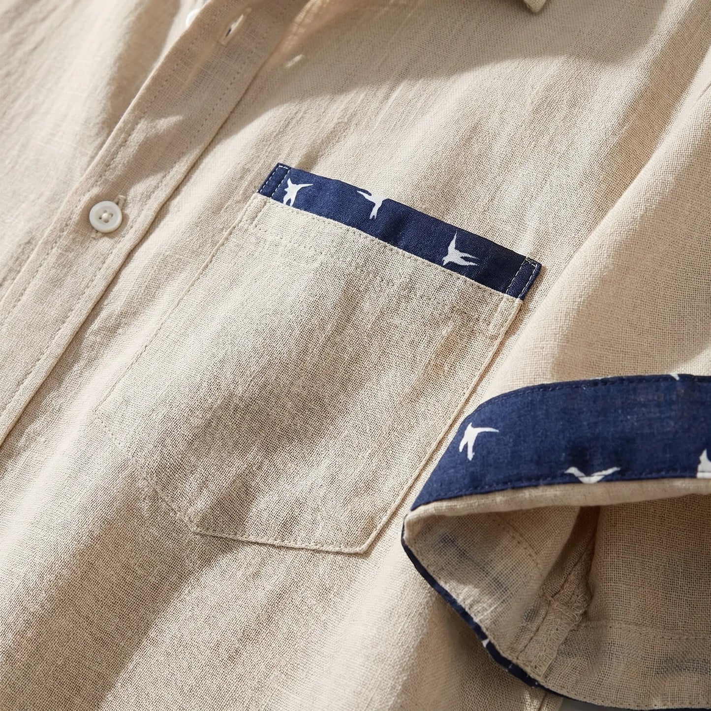 Short-Sleeve Contrast Trim Shirt - Warren
