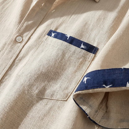 Short-Sleeve Contrast Trim Shirt - Warren
