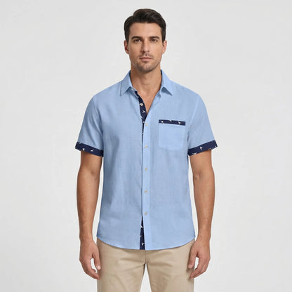 Short-Sleeve Contrast Trim Shirt - Warren