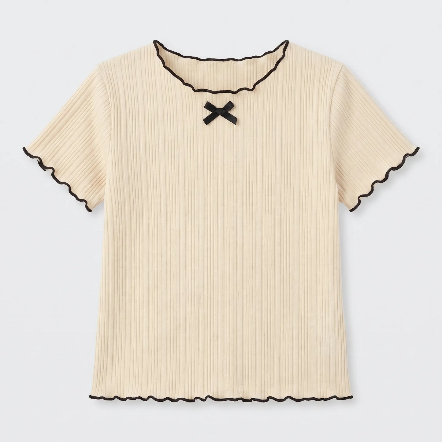 Short-Sleeve Ribbed Children's Top - Ribbony