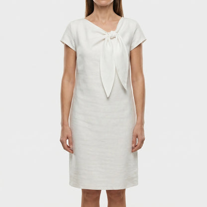 Short Sleeve Bow Detail Shift Dress - Susan