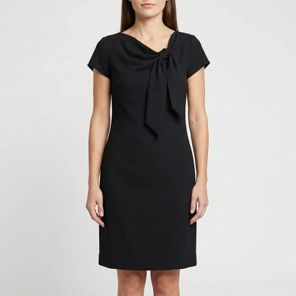 Short Sleeve Bow Detail Shift Dress - Susan