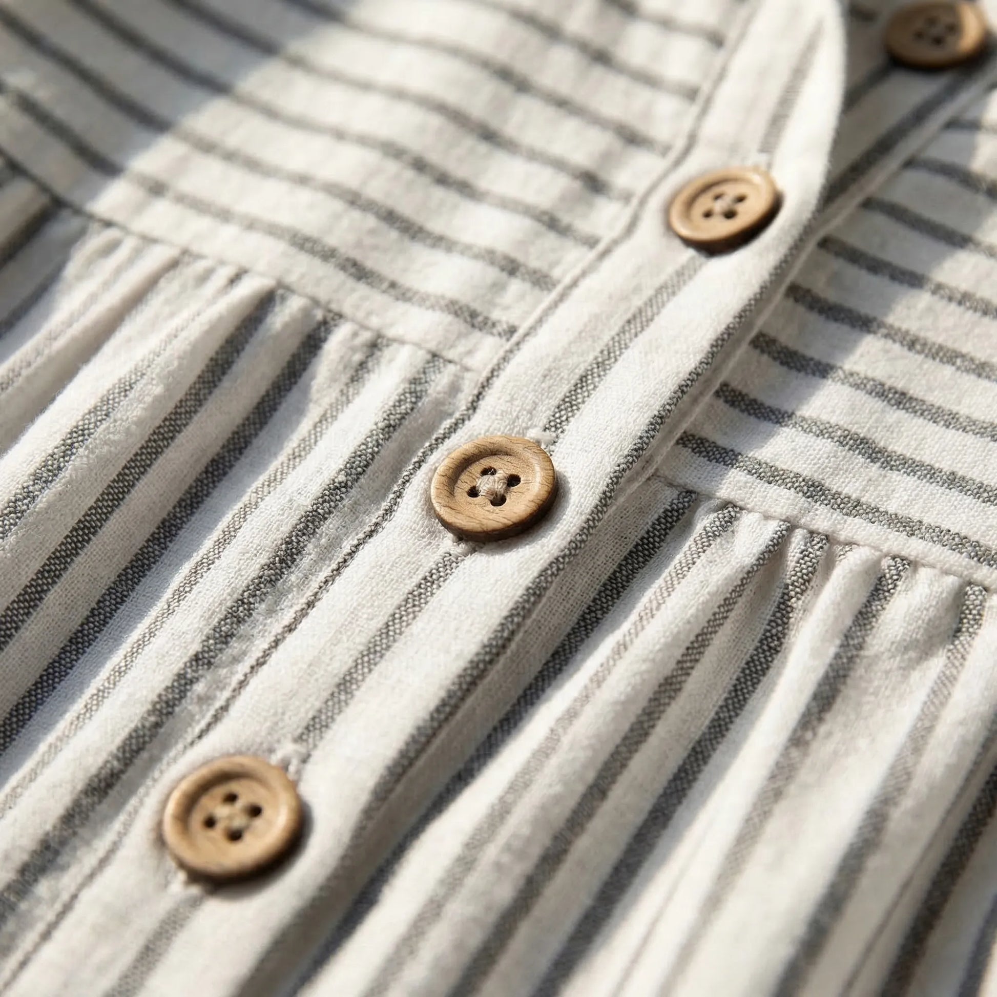 Short Sleeve Button-Detail Summer Dress - Arlene