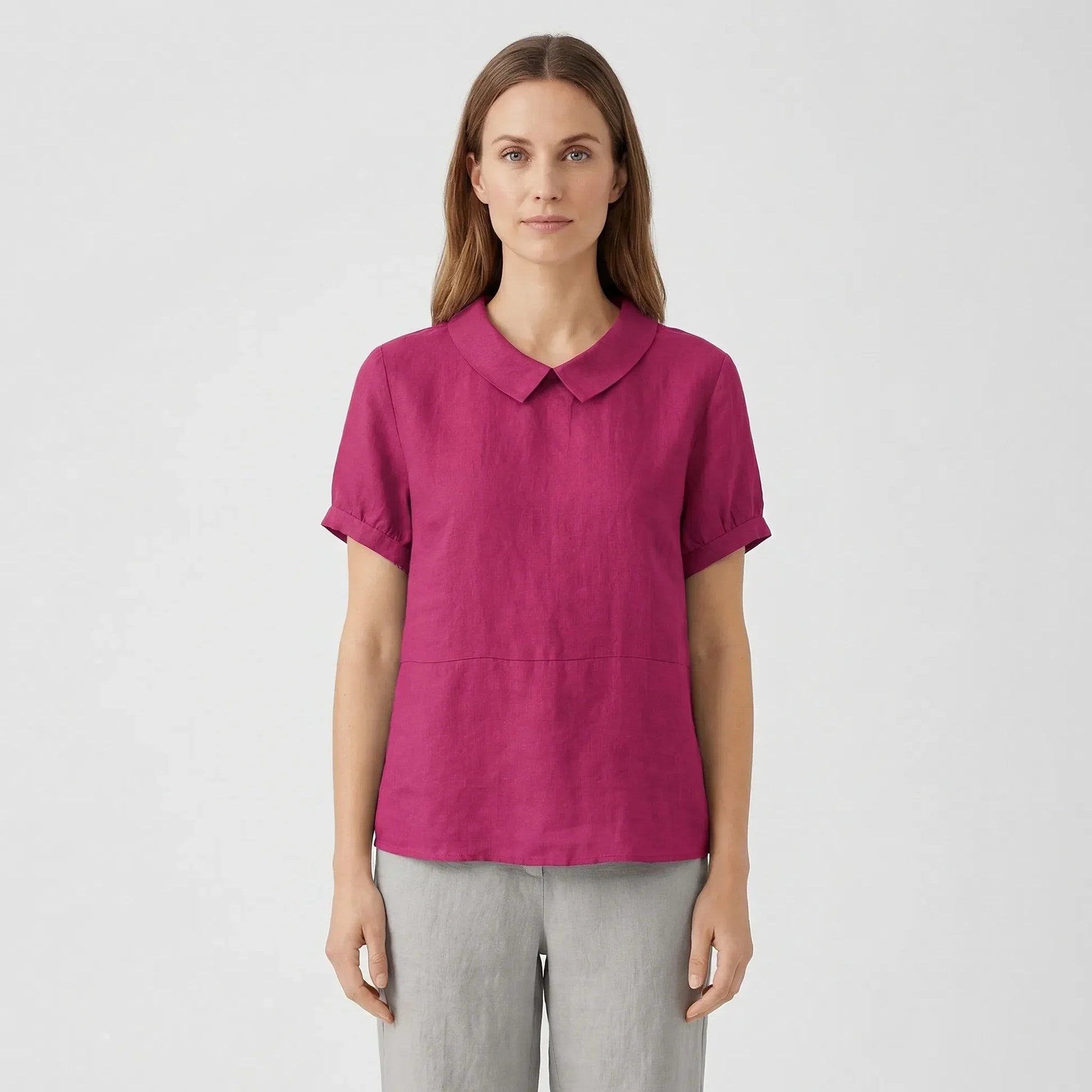 Short Sleeve Collared Women's Top - Maria